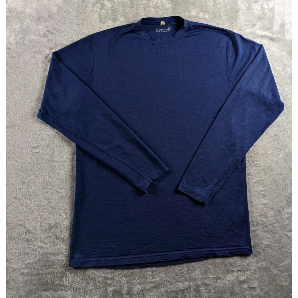 Smartwool Shirt Mens Large Blue Merino Wool Base Layer Long Sleeve Casual READ